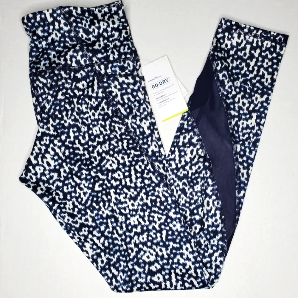 Old Navy Navy and White Abstract Print Kids Leggings